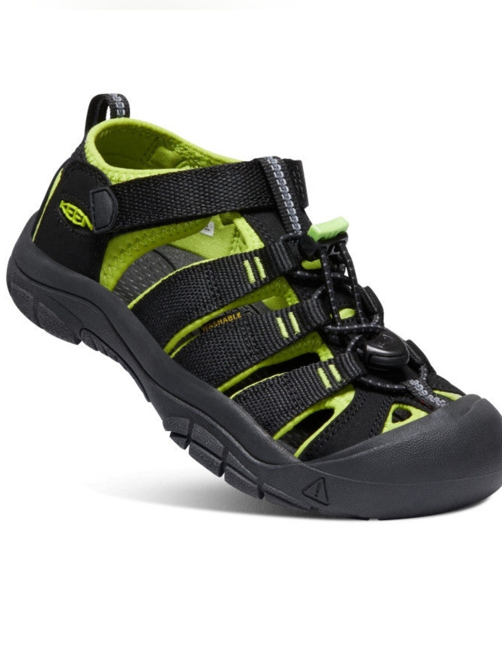 KEEN Kids' Black and Lime Closed-Toe Sandal Kids' Newport H2